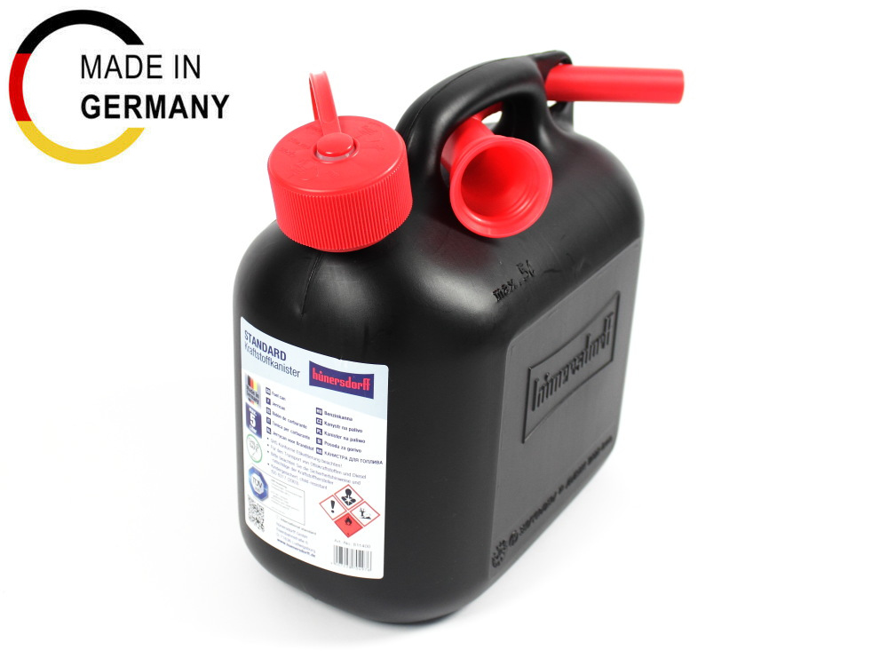 Kraftstoff Kanister Benzinkanister 5 Liter HÜNERSDORFF E85 Sprit Öl